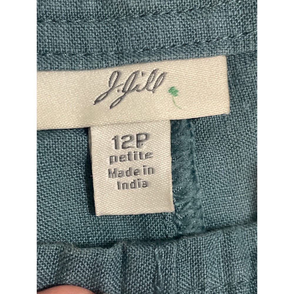 J. Jill Womens Skirt 100% Linen Paneled A-Line 12P Teal Blue Coastal Lagenlook - Picture 3 of 5